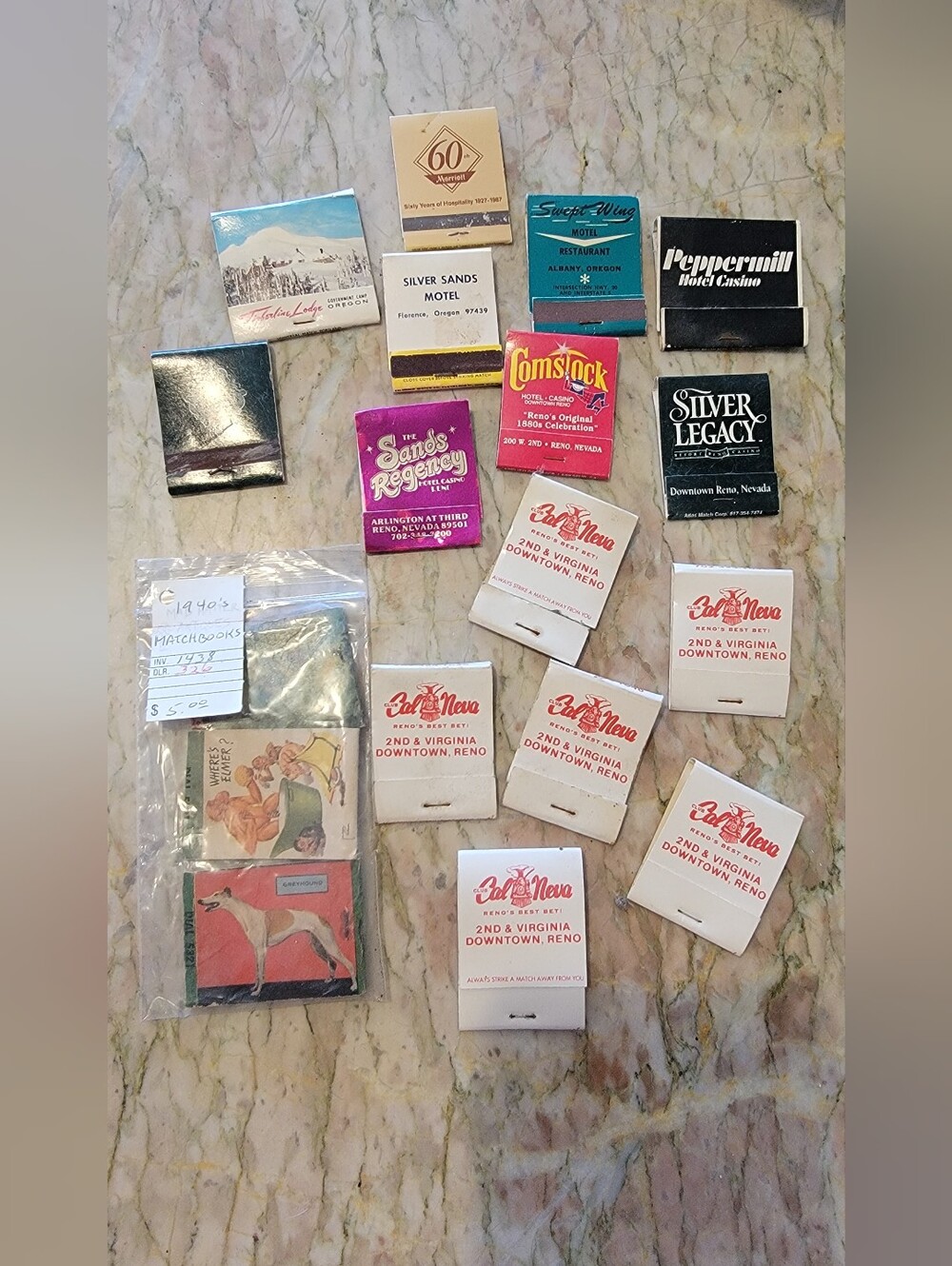 Vintage Matchbook Lot - Assorted Reno Casinos And Gasoline